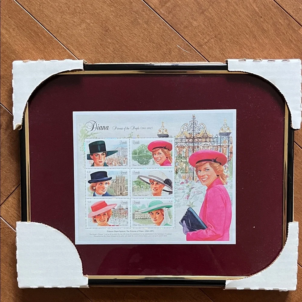 Elegant Princess Diana Commemorative Framed Stamp Collection